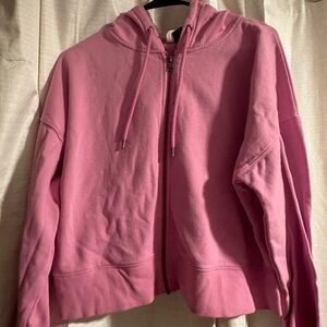 Pink matching shorts sweatshirt set